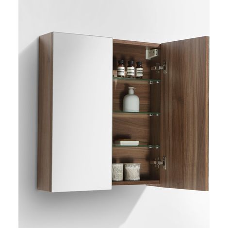 Armario espejo baño 60cm MONTADO SIENA Nogal
