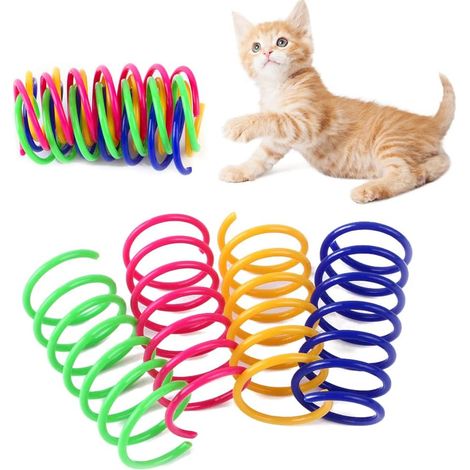 4 Stück Katzenspielzeug mit Federn, buntes Frühlings-Katzenspielzeug, Katzenspielzeug (1/4)