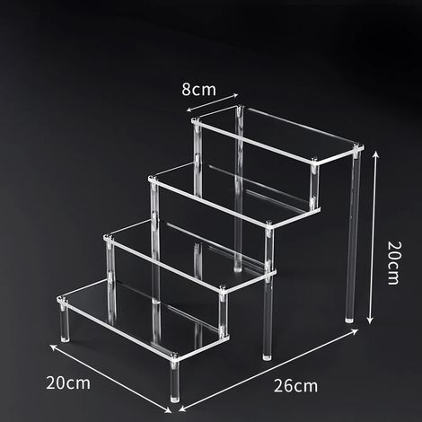 (D5208-2008-4T) Présentoirs en acrylique transparents pour figurines en argile, présentoir à desserts, présentoir à parfums, vitrine W-10 (1/5)