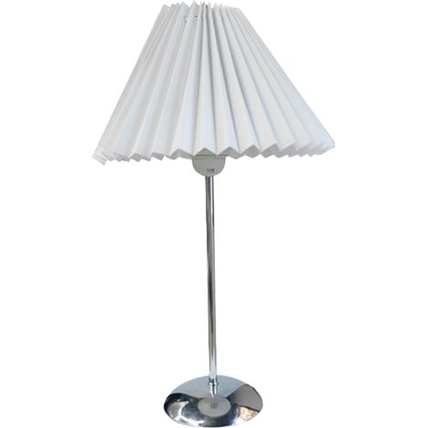 Lampe De Chevet En Métal Avec Abat-Jour Plissé Pour Chambre Et Salon Lumière Blanche 1 Pièce (1/5)