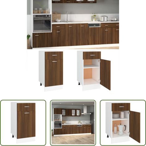 Küchenregal - Unterschrank mit Schublade Lyon Braun Eichen-Optik 40x46x81,5 cm (1/5)