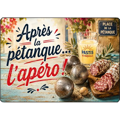 Planche Verre Après la Pétanque L'Apéro 29 x 20 cm (1/2)