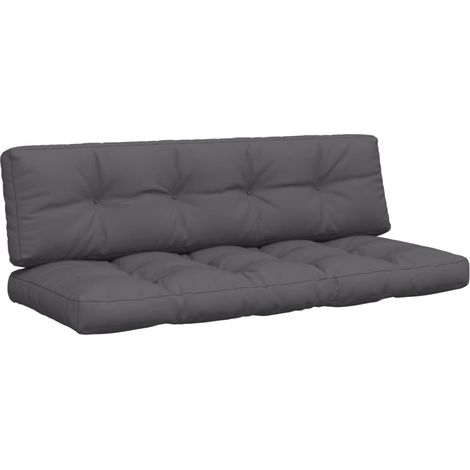 Coussins de palette lot de 2,Coussins d'extérieur anthracite tissu CFW369456 (1/5)