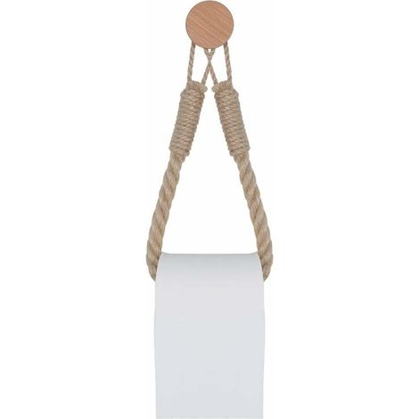 Toilet paper holder retro hemp rope wooden toilet toilet paper roll holder (1/5)