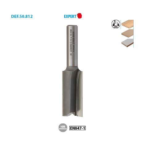 Mèche à rainer droite HM micrograin D. 9 mm L.U. 19 mm L.T. 55 mm Q. 8 mm - 508.709.00 - Leman (1/2)
