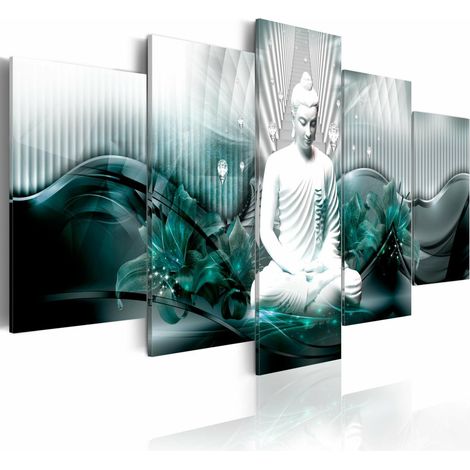 Tableau méditation d'azur - 200 x 100 cm (1/4)