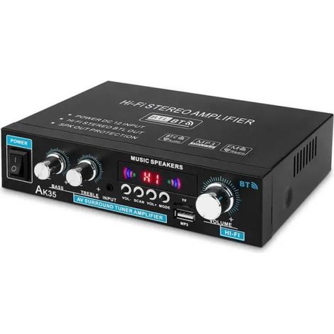 Amplificateur Bluetooth HiFi mini amplificateur audio 2 canaux avec réglage des basses et aigus puissance 50W Label (1/5)
