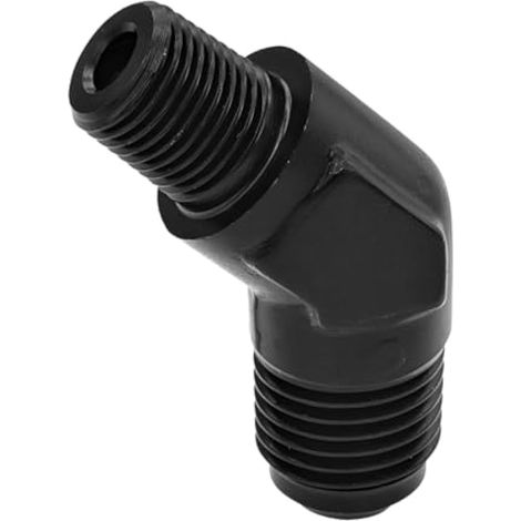 Mandark Adaptateur mâle évasé pour voiture 4AN vers tuyau NPT de 0,3 cm, coude à 45 degrés, accessoires de connecteur pivotant mâle en alliage d'aluminium, universel pour SUV, camion, camping-car et (1/5)