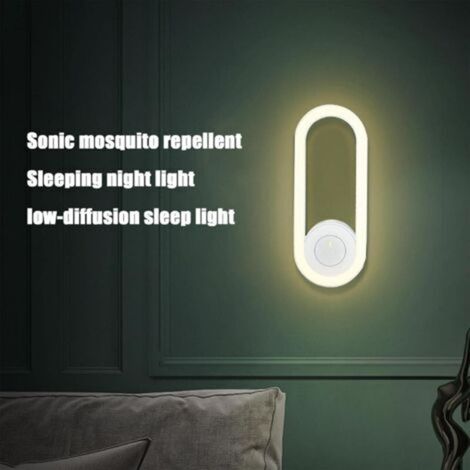 Répulsif anti-moustiques électrique, anti-parasites pour la maison et la chambre à coucher, dernière conversion de fréquence, ultrasons avec veilleuse LED, veilleuse anti-moustiques-noir (1/4)