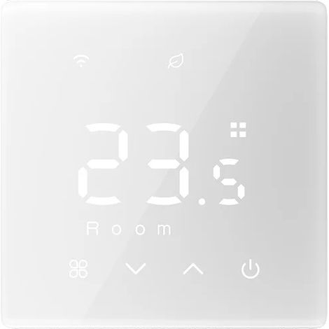 Termostato inteligente con control WiFi, compatible con asistente de voz y WiFi - Blanco (1/2)