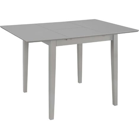 Table à manger rectangulaire extensible bois et hévéa massif gris Linkeo (1/5)