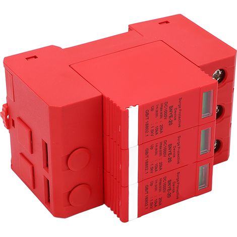 Parafoudre CC 1000 V triphasé, ignifugé et anticorrosion, orange, pour boîte de distribution. (1/5)
