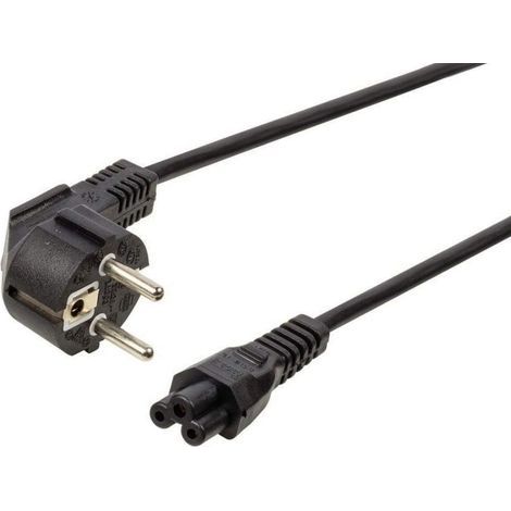1 Câble D'alimentation, Prise Schuko, Connecteur IEC 320 C5, Pour Ordinateur Portable, Noir (1/3)