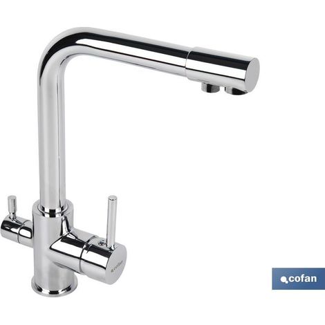 Robinet de cuisine 3 voies monocommande adaptable pour modèle à purge par osmose (1/4)