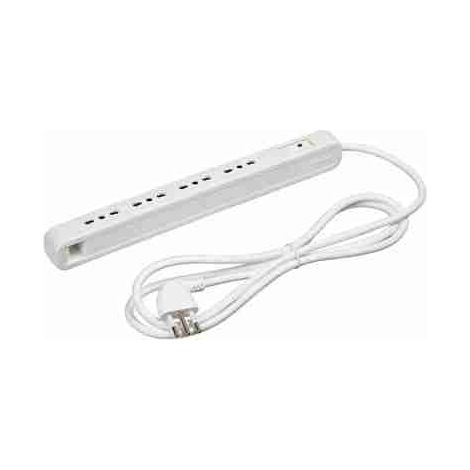 Multiprise ultra-mince 4 prises 10/16 A BTI3631USDB avec interrupteur de sécurité automatique SAFE - blanche