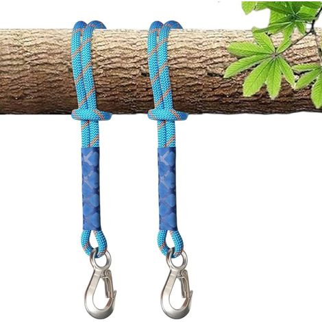 Cordes de Balançoire, Lot de 2 Sangles de hamac 0.6M Cordes Extension pour Balançoir, Sangle de Balançoire avec Crochet, Sangle de Fixation de Balançoire pour Hamacs, Arbre Extérieur Chaise (1/5)