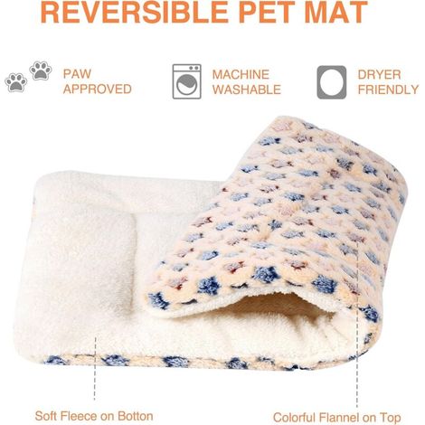 Tapis de cage pour chat et chien - convient aux petits chiens et aux chats d'intérieur - 1 pièce, 61 × 41 cm, fond jaune à étoiles (1/3)