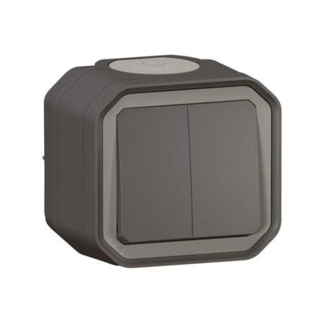 Legrand 069775L Interruttore doppio Plexo antracite IP55 (1/3)