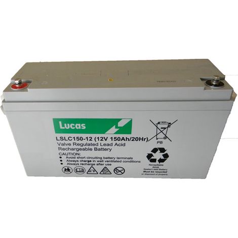 Batterie Plomb Etanche Stationnaire et Cyclage Lucas VRLA AGM LSLC150-12 12V 150Ah. (1/2)