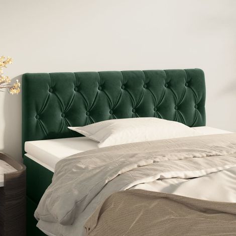 Vidaxl – Tête de lit vert foncé 90x7x78/88 cm – Velours doux 100% polyester – Hauteur réglable – Excellent soutien pour lecture (1/5)