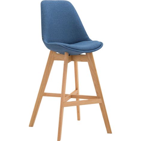 Sgabello da bar seggiolone dal design scandinavo moderno in tessuto blu 100000929