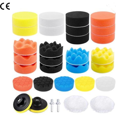 Tampon de polissage, 31 Kit de Polissage, lustrage, éponge polissage, avec adaptateur M10 (1/5)