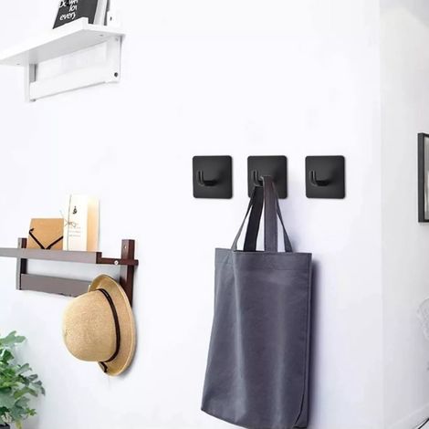 Schwarzer Toilettenpapierhalter aus Edelstahl, Wandmontage mit Klebehaken ohne Bohren, Toilettenrollenhalter (1/5)