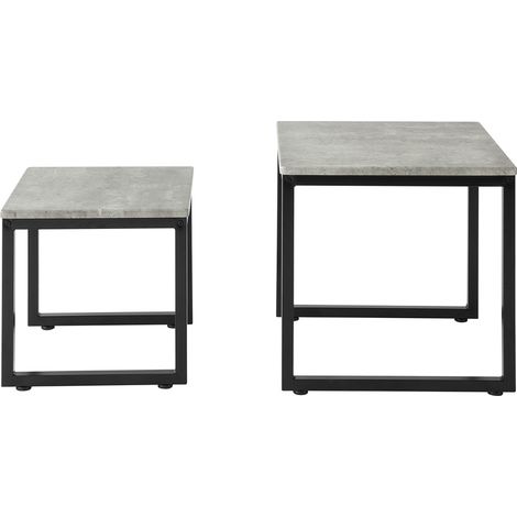 SoBuy Nesting Tables, Set of 2 Coffee Table Side Table End Table,FBT42-HG