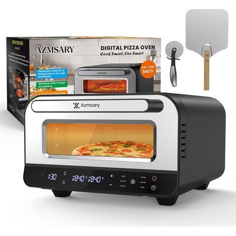 Four à pizza électrique - 6 programmes, 1700 W, température maximale 450 °C, idéal pour les pizzas de 32 cm - 5 en 1 : pizza, grill, maintien au chaud, cuisson et pâtisserie (1/5)