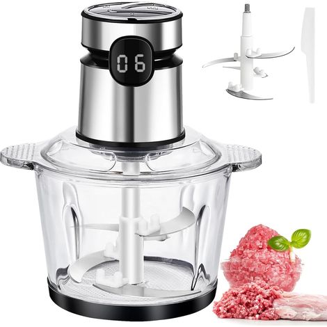 Hachoir à viande électrique, hachoir à viande de grande capacité, machine de cuisson multifonctionnelle avec niveaux réglables pour légumes, viande, fruits et noix (1/5)