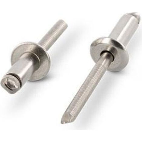 Rivets pop inox A4 AISI 316 Ø 3.2-4.8 mm – Longueur 6 mm – Boîte de 500 pièces – Pour milieu nautique et extérieur (1/2)