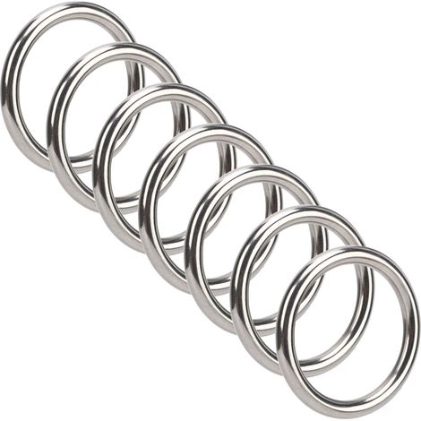 7 O-Ringe aus Edelstahl 304, wasserdicht und rostfrei, nahtlos geschweißte runde O-Ringe, geeignet für Fitnessringe und Yogaringe, Größe 7x50 mm. (1/4)