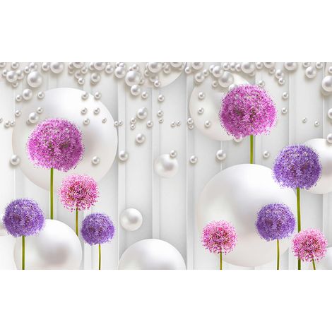 Papier peint panoramique - Fleurs 3D - 130 cm x 81 cm (1/2)