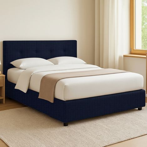 Letto Piazza e Mezza Luton, Sfoderabile, Contenitore Made in Italy, Viola Scuro (1/5)