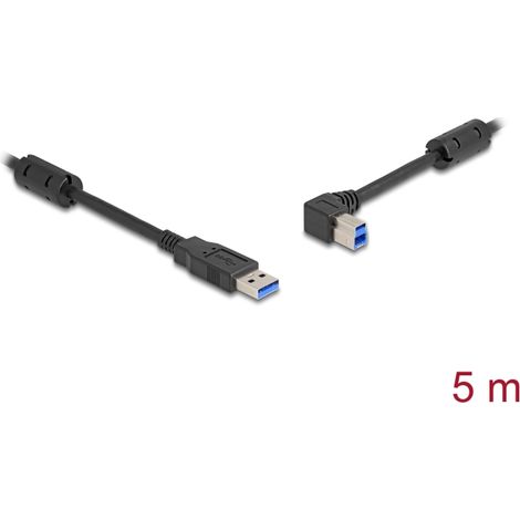 Delock Cable USB 5 Gbps Tipo-A macho a Tipo-B macho 90Â° acodado a la izquierda 1 m