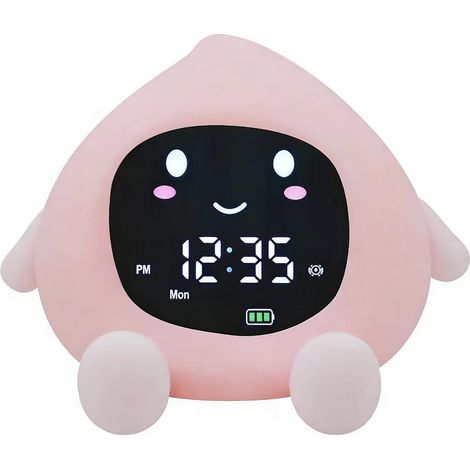 Creative Fruit Alarm Clock Lamp - Orange, Lychee, and Peach Shaped White Noise Night Light + Alarm Clock + Phone Stand (1/3)