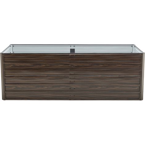 Grand carré potager surélevé en métal lit de culture grand espace fond ouvert kit bac à fleurs acier robuste résistant aux intempéries rouille pour légumes herbes fleurs patio terrasse gris foncé 190x (1/5)