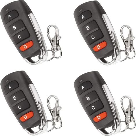 Telecommande Portail - 433 MHz - Pour Garage Portail Voiture Fenetre - 4 Pieces