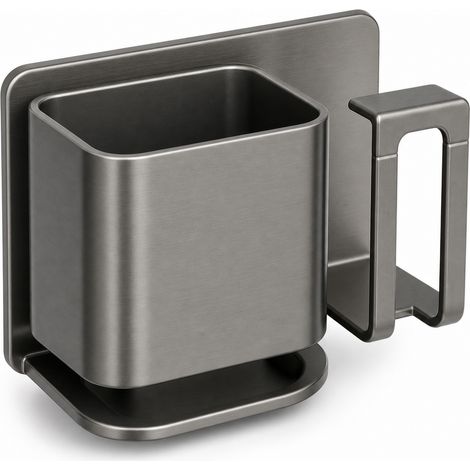Porte Brosse à Dents Mural sans Perçage Salle de Bain Gris (1/5)