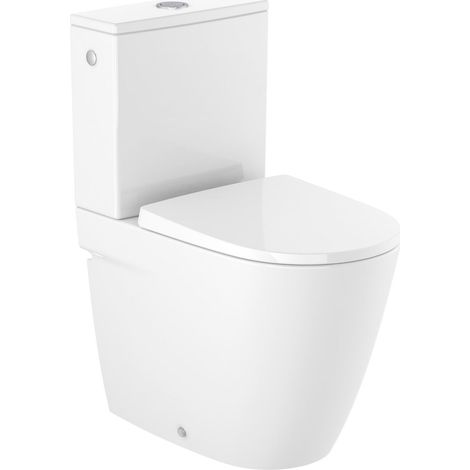 ROCA ONA Inodoro Rimless Completo Compacto - Alimentación Lateral - Asiento: Caida Normal - ref: A342688000+A341680000+A801E20001 (1/2)