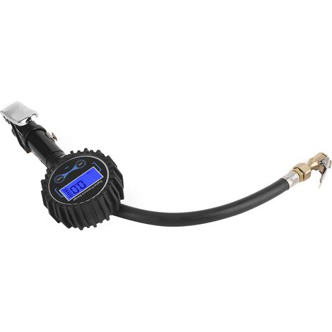 Reifendruckmesser mit 200 PSI (ca. 28,8 bar) und digitaler LCD-Anzeige sowie LED-Beleuchtung für Auto und Motorrad (1/5)