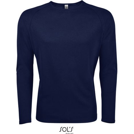 Camiseta De Deporte De Manga Larga De Hombre SOL'S SPORTY LSL MEN S Azul marino