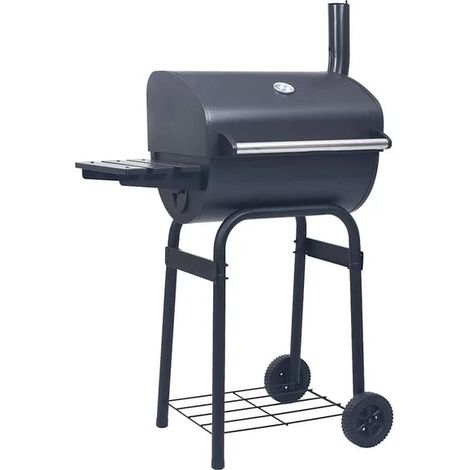 Barbecue au charbon de bois noir avec étagère inférieure (1/5)
