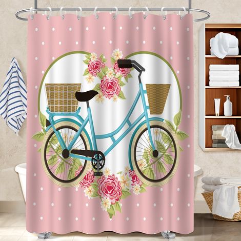 Voile de douche fluide en polyester 180x180 tissu respirant bâche polyester douche pour préparer la maison avant l’arrivée d’invités (1/5)