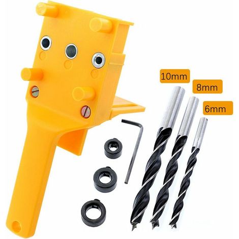 Outil de travail du bois de localisateur de perceuse pour joints de goujon à 3 broches (1/5)