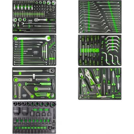 JBM 54134 Set di 7 termoformati con utensili per autocarri 224 Pz.
