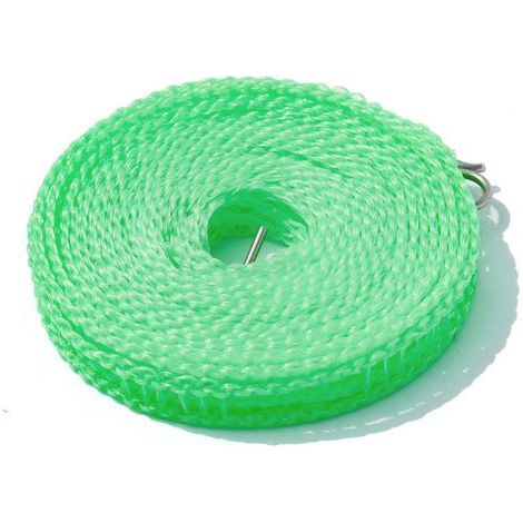 1 tragbare Wäscheleine aus Nylon, grün, windbeständiges Design für den Außenbereich, 25,4 cm (1/5)