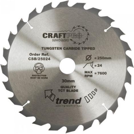 TREND CRAFT SAW BLADE 250 X 24T X 30 (1/4)