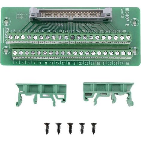IDC40P 40Pin Connector Strip with Bracket, for PLC, DIN Rail Mount (1/4)