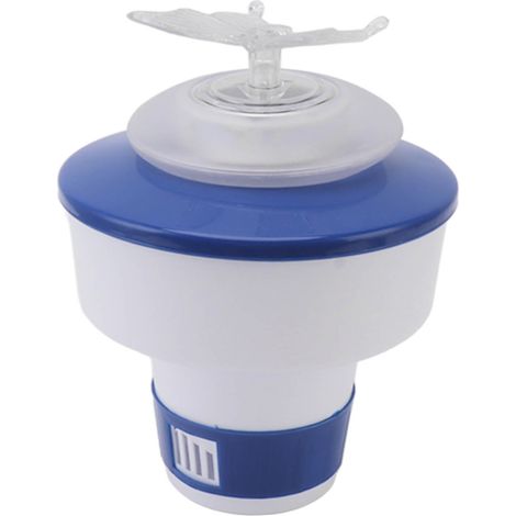 Schwimmender Mini-Chemikalienspender, verstellbar, Kunststoff, 600 mAh, schwimmender Chlorspender für Spa, Whirlpool, kleine Pools, Schmetterlingslampe (1/5)
